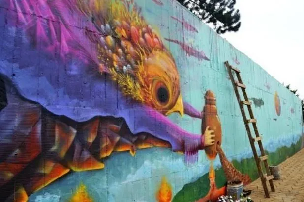 Mural Caminantes del tiempo, 2014, Camino de la Vida, Medellín