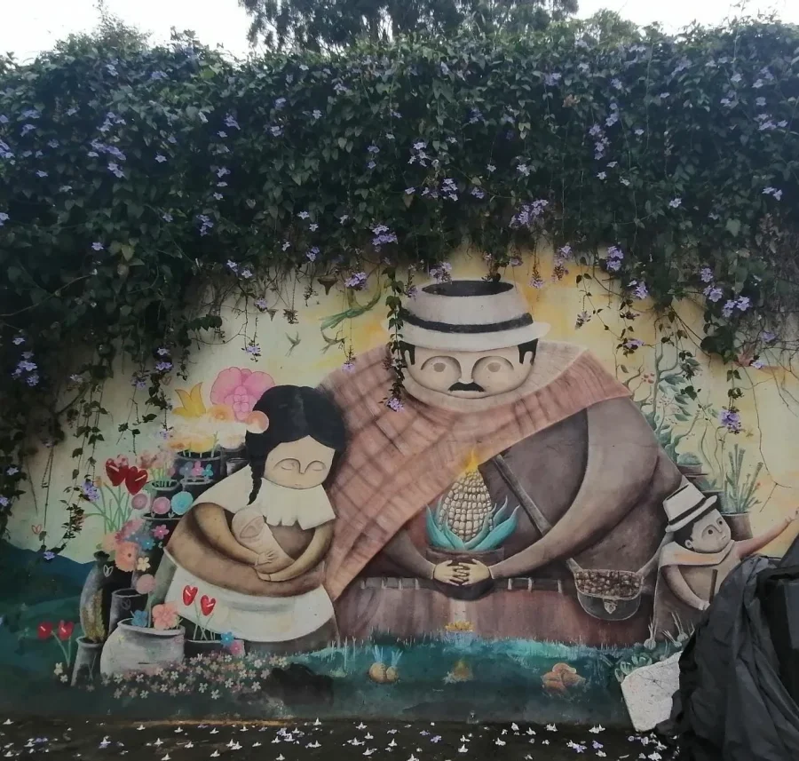 Detalle 4 de Mural Camino del maíz, 2014, Eco Parque El Picacho, Medellín
