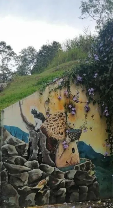 Mural Camino del maíz, 2014, Eco Parque El Picacho, Medellín
