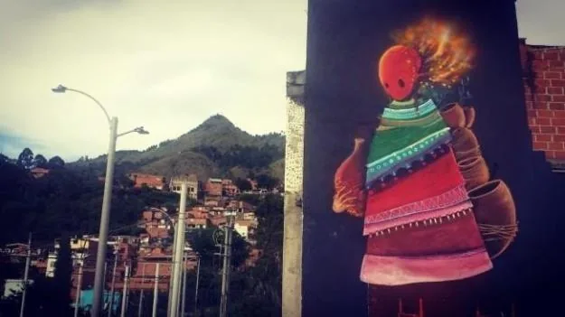 Detalle 2 de Mural Cerámicas, 2017, Estación Alejandro Echavarría del tranvía, Medellín