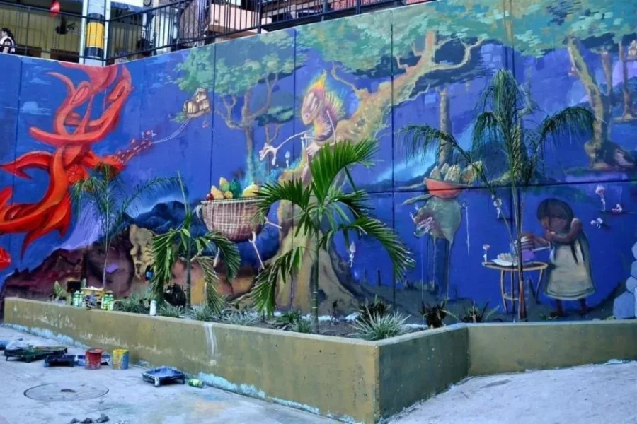 Detalle 2 de Mural Comunidades, 2013, Comuna 13, Medellín