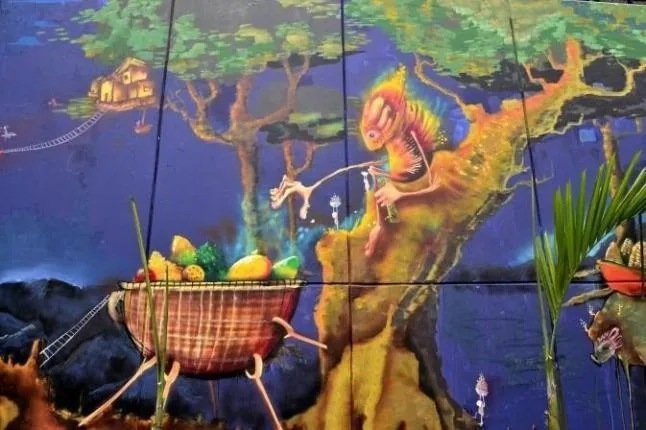 Detalle 3 de Mural Comunidades, 2013, Comuna 13, Medellín