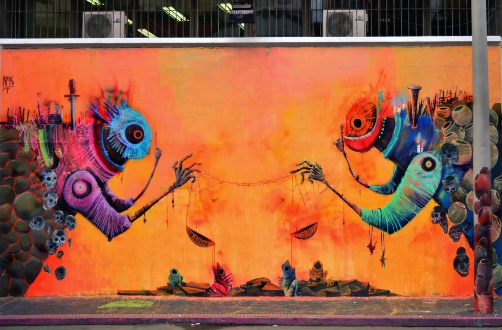 Mural Justicias Amargas, 2016, LAB 52, Centro Colombo Americano, Medellín