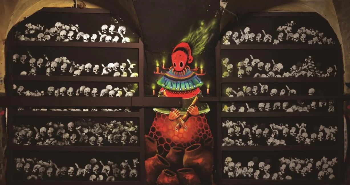 Mural La eterna viuda, 2015, La Tabacalera, Madrid, España