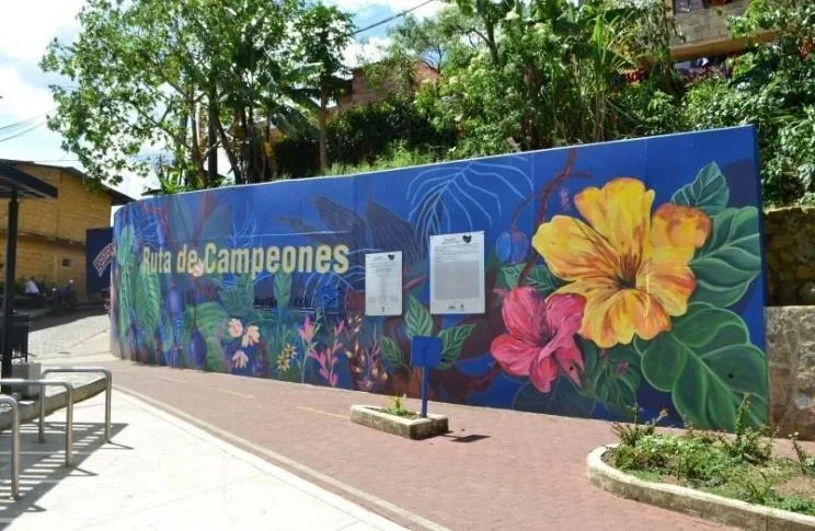 Detalle 3 de Mural Remembranzas, 2018, Ruta de Campeones, barrio 13 de Noviembre, Medellín