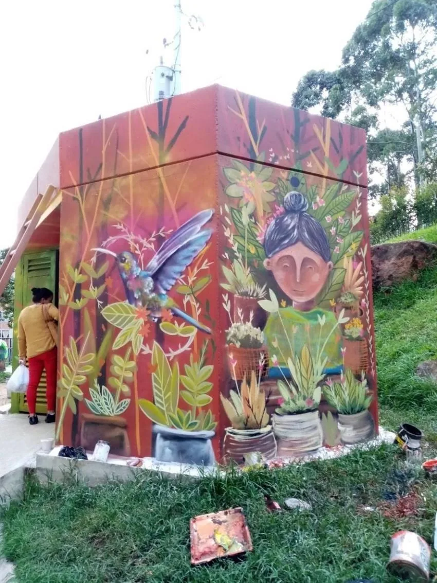 Detalle 2 de Mural Remembranzas, 2017, Barrio El Tirol, Medellín