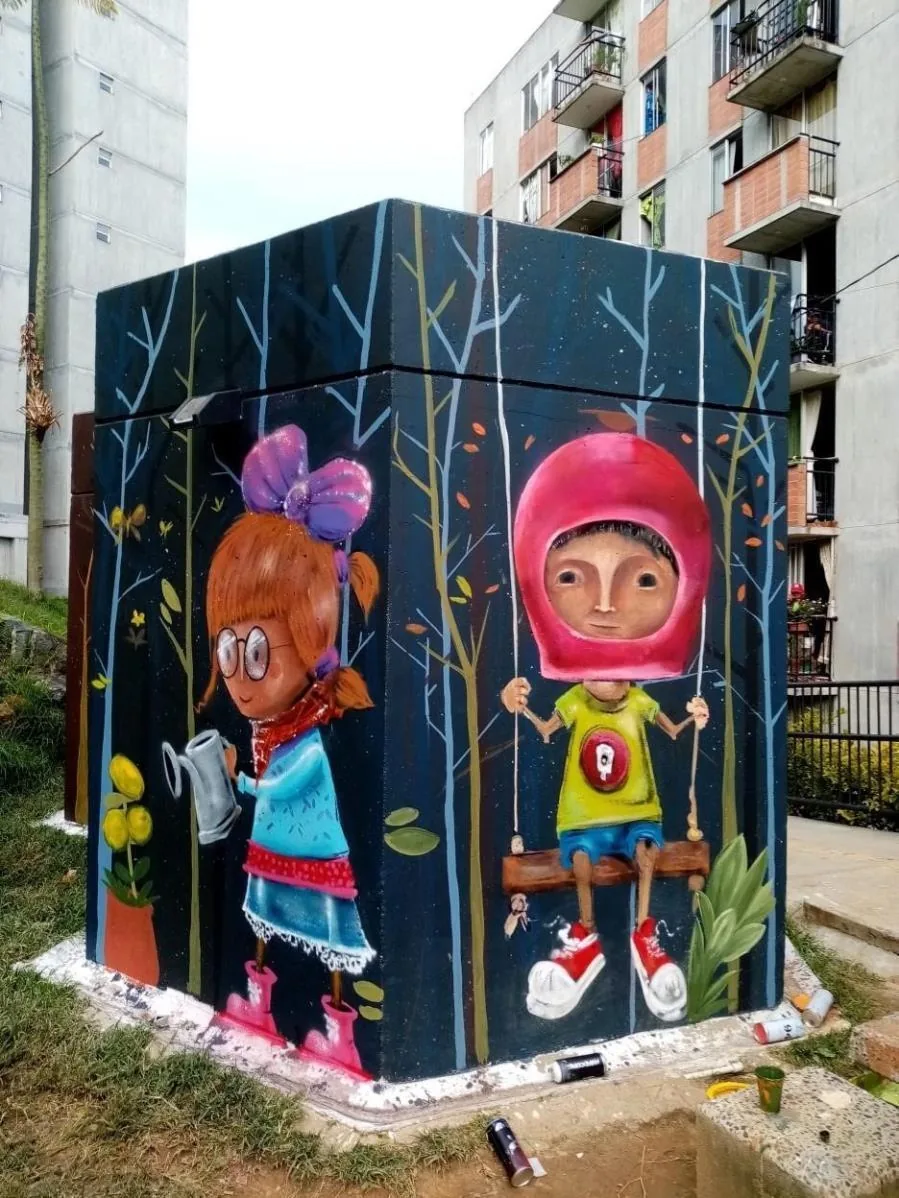 Mural Remembranzas, 2017, Barrio El Tirol, Medellín