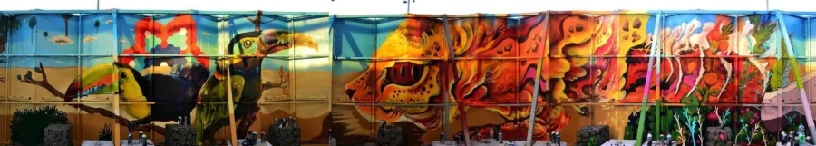 Detalle 2 de Mural Sendero, serie LatinoGraff, 2018, Francia
