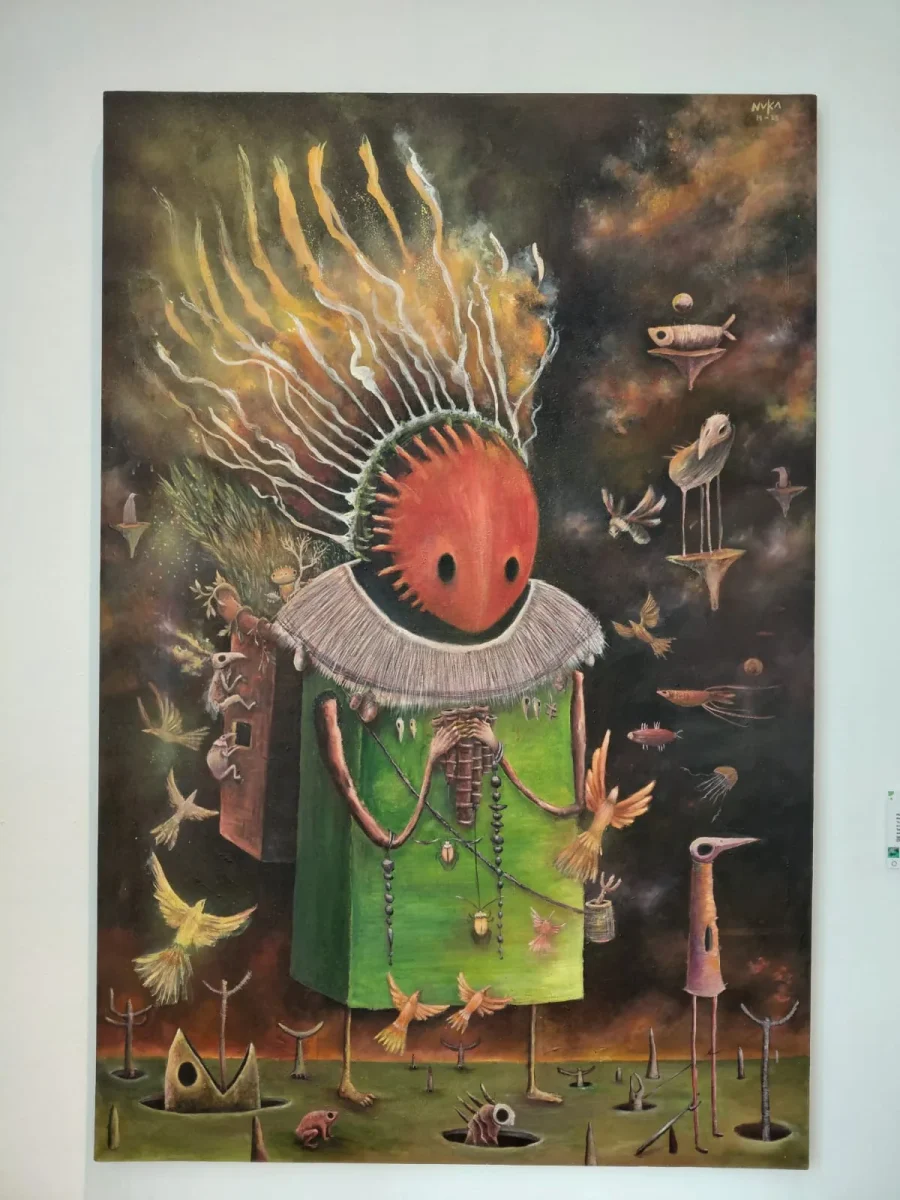 Detalle 2 de Pintura Seres imaginados, espíritus del vacío