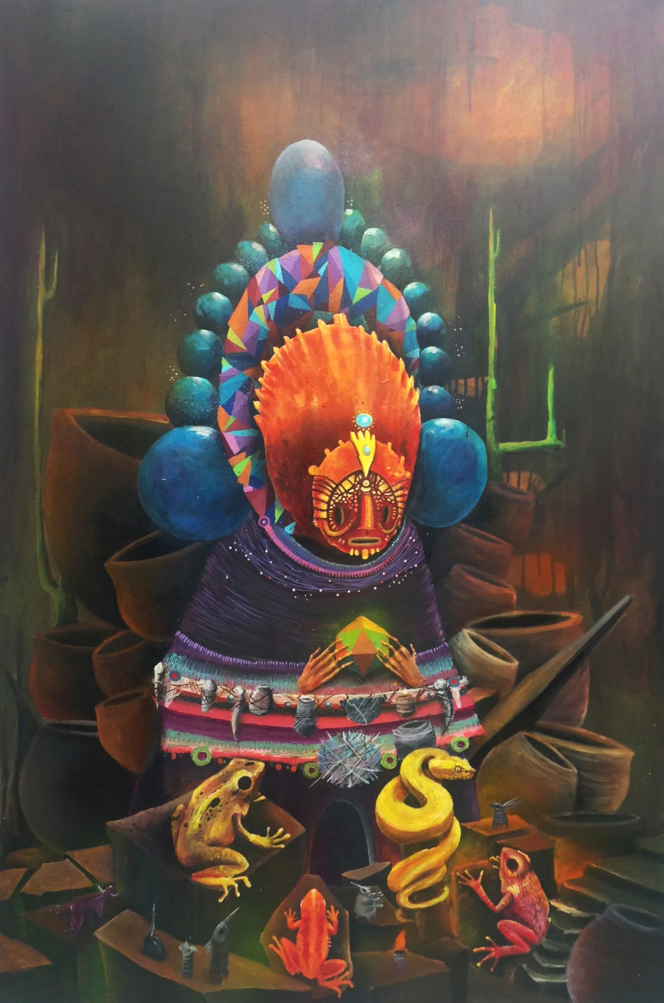 Pintura Sin título, serie Brebajes
