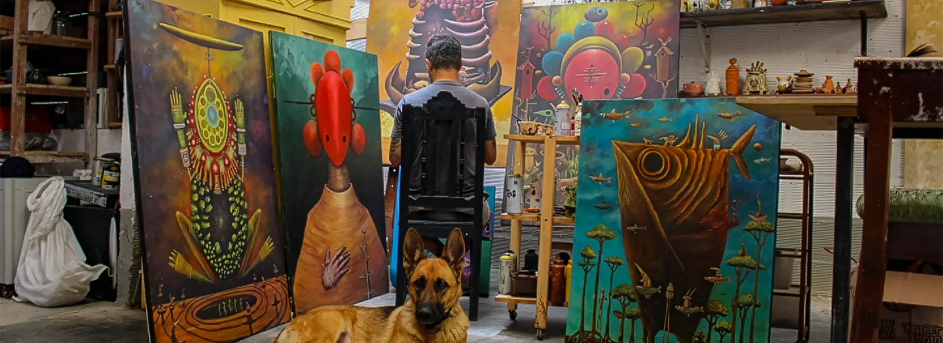 Goivanni Acevedo Nuka en su taller